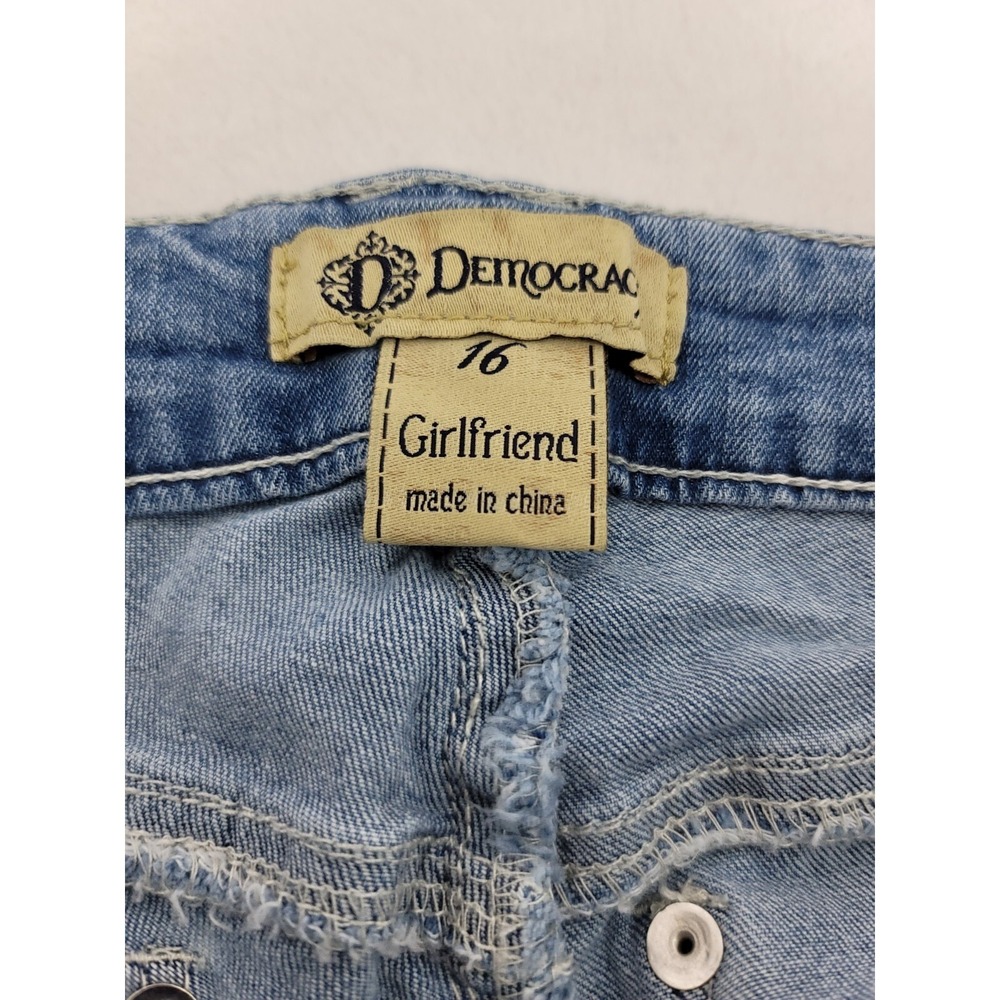 Democracy Girlfriend Distressed Light Wash Blue Denim Jeans Size 16 Everyday - Picture 4 of 8